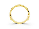 Round Yellow Sapphire Leaf Motif Eternity Band in Yellow gold with Bezel Setting_3