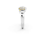 Round Yellow Sapphire Multi-Row Crossover Band in Platinum with Polished Curves_2