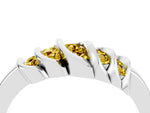 Round Yellow Sapphire Multi-Row Crossover Band in Platinum with Polished Curves_4