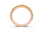 Round Yellow Sapphire Polished Half Eternity Band in Rose gold with Classic Prong Setting_3