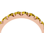 Round Yellow Sapphire Polished Half Eternity Band in Rose gold with Classic Prong Setting_4