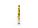 Round Yellow Sapphire Polished Half Eternity Band in Silver with Classic Prong Setting_2