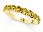 Round Yellow Sapphire Polished Half Eternity Band in Yellow gold with Classic Prong Setting_1