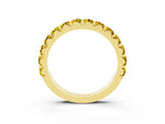 Round Yellow Sapphire Polished Half Eternity Band in Yellow gold with Classic Prong Setting_3