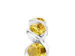 Round Yellow Sapphire Wave Band in White gold with Channel Setting and Shared Prongs_5