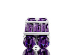 Round and Baguette Amethyst Anniversary Band in Silver with Channel and Prong Setting_5