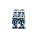 Round and Baguette Aquamarine Anniversary Band in Platinum with Channel and Prong Setting_5