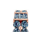 Round and Baguette Aquamarine Anniversary Band in Rose gold with Channel and Prong Setting_5