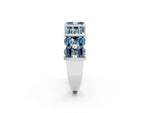 Round and Baguette Aquamarine Anniversary Band in Silver with Channel and Prong Setting_2