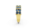 Round and Baguette Aquamarine Anniversary Band in Yellow gold with Channel and Prong Setting_2
