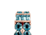 Round and Baguette Blue Topaz Anniversary Band in Rose gold with Channel and Prong Setting_5