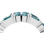 Round and Baguette Blue Topaz Anniversary Band in Silver with Channel and Prong Setting_4
