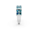 Round and Baguette Blue Topaz Anniversary Band in White gold with Channel and Prong Setting_2