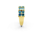 Round and Baguette Blue Topaz Anniversary Band in Yellow gold with Channel and Prong Setting_2