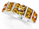 Round and Baguette Citrine Anniversary Band in Silver with Channel and Prong Setting_1