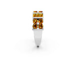 Round and Baguette Citrine Anniversary Band in Silver with Channel and Prong Setting_2