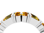 Round and Baguette Citrine Anniversary Band in White gold with Channel and Prong Setting_4