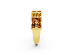 Round and Baguette Citrine Anniversary Band in Yellow gold with Channel and Prong Setting_2