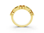 Round and Baguette Citrine Anniversary Band in Yellow gold with Channel and Prong Setting_3