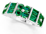 Round and Baguette Emerald Anniversary Band in Platinum with Channel and Prong Setting_1