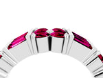 Round and Baguette Garnet Anniversary Band in White gold with Channel and Prong Setting_4
