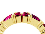 Round and Baguette Garnet Anniversary Band in Yellow gold with Channel and Prong Setting_4
