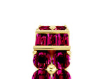 Round and Baguette Garnet Anniversary Band in Yellow gold with Channel and Prong Setting_5