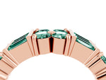 Round and Baguette Green Sapphire Anniversary Band in Rose gold with Channel and Prong Setting_4