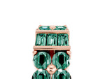 Round and Baguette Green Sapphire Anniversary Band in Rose gold with Channel and Prong Setting_5