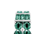 Round and Baguette Green Sapphire Anniversary Band in Silver with Channel and Prong Setting_5