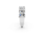Round and Baguette Moissanite Anniversary Band in Platinum with Channel and Prong Setting_2