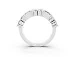 Round and Baguette Moissanite Anniversary Band in Platinum with Channel and Prong Setting_3