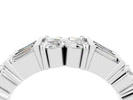 Round and Baguette Moissanite Anniversary Band in Platinum with Channel and Prong Setting_4