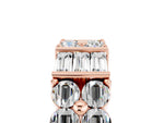 Round and Baguette Moissanite Anniversary Band in Rose gold with Channel and Prong Setting_5