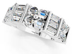 Round and Baguette Moissanite Anniversary Band in White gold with Channel and Prong Setting_1