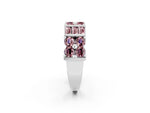 Round and Baguette Morganite Anniversary Band in Silver with Channel and Prong Setting_2