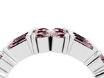 Round and Baguette Morganite Anniversary Band in White gold with Channel and Prong Setting_4
