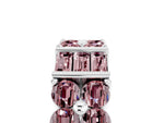 Round and Baguette Morganite Anniversary Band in White gold with Channel and Prong Setting_5