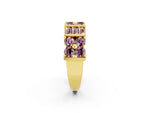 Round and Baguette Morganite Anniversary Band in Yellow gold with Channel and Prong Setting_2
