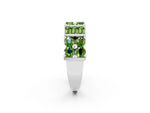 Round and Baguette Peridot Anniversary Band in Platinum with Channel and Prong Setting_2