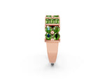 Round and Baguette Peridot Anniversary Band in Rose gold with Channel and Prong Setting_2