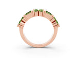 Round and Baguette Peridot Anniversary Band in Rose gold with Channel and Prong Setting_3