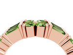Round and Baguette Peridot Anniversary Band in Rose gold with Channel and Prong Setting_4