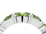 Round and Baguette Peridot Anniversary Band in Silver with Channel and Prong Setting_4