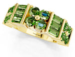 Round and Baguette Peridot Anniversary Band in Yellow gold with Channel and Prong Setting_1