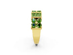 Round and Baguette Peridot Anniversary Band in Yellow gold with Channel and Prong Setting_2