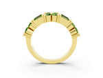 Round and Baguette Peridot Anniversary Band in Yellow gold with Channel and Prong Setting_3