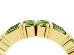 Round and Baguette Peridot Anniversary Band in Yellow gold with Channel and Prong Setting_4