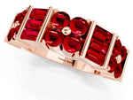 Round and Baguette Ruby Anniversary Band in Rose gold with Channel and Prong Setting_1