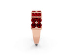 Round and Baguette Ruby Anniversary Band in Rose gold with Channel and Prong Setting_2
